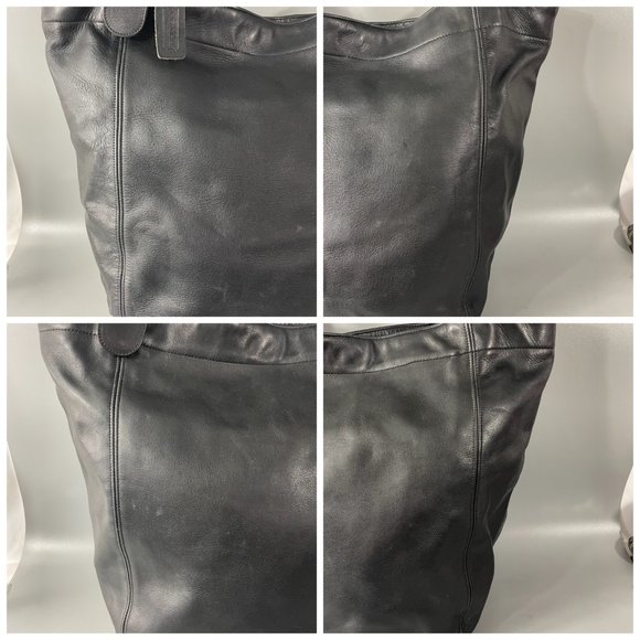 Authentic COACH Large Soho Black Leather Shopping Tote Bag - Picture 7 of 15